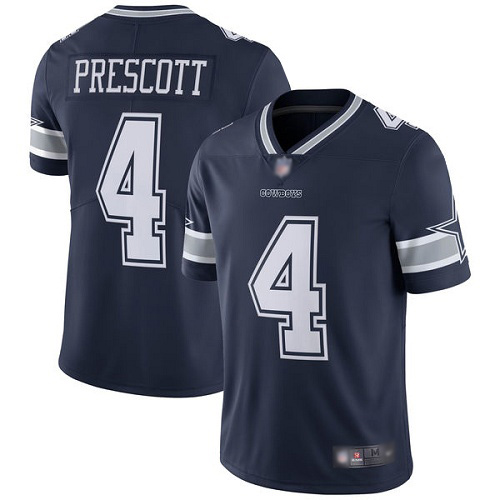 Men Dallas Cowboys Limited Navy Blue Dak Prescott Home #4 Vapor Untouchable NFL Jersey->dallas cowboys->NFL Jersey